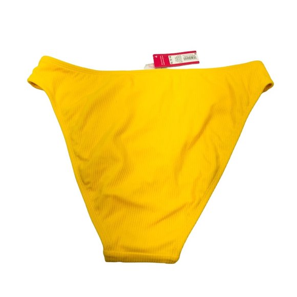 Xhilaration Women's XL 12-14 Ribbed High Leg Scoop Waist Bikini Swim Bottom New - Picture 2 of 9